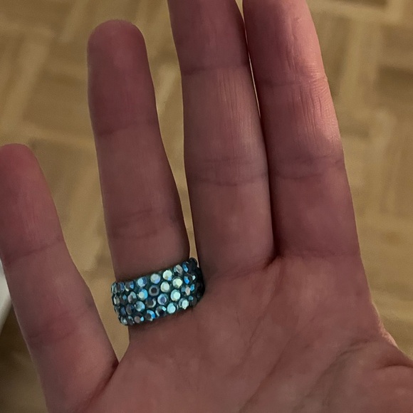Vintage Blue Rhinestone Ring - Picture 2 of 4
